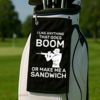I Like Anything That Goes Boom Golf Towel thumb 2