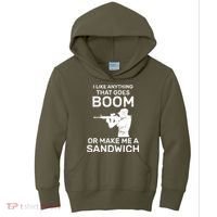 I Like Anything That Goes Boom Kids Hoodie thumb 0