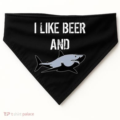I Like Beer And Sharks USA-Made Doggie Bandana
