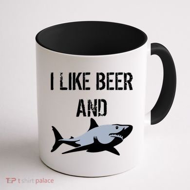 I Like Beer And Sharks Coffee Mug back
