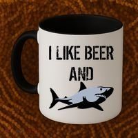I Like Beer And Sharks Coffee Mug thumb 2