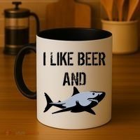 I Like Beer And Sharks Coffee Mug thumb 4