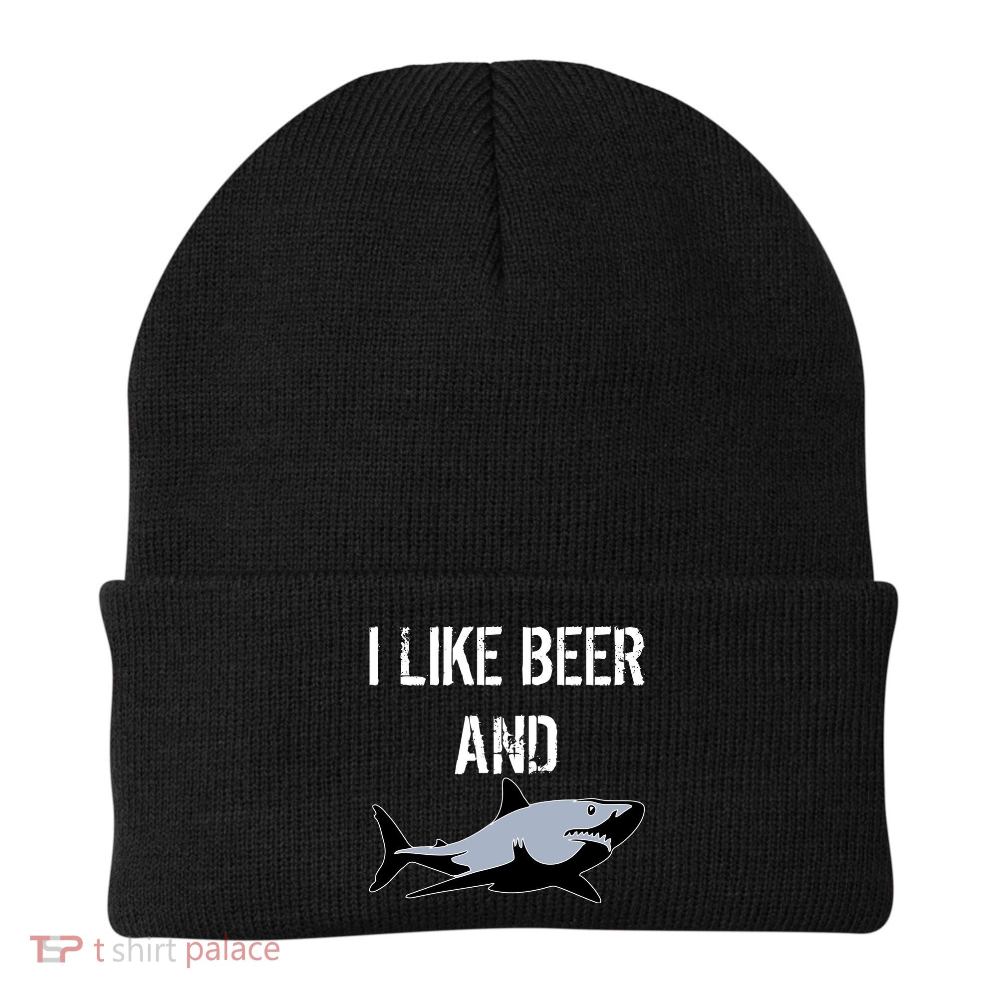 I Like Beer And Sharks Beanie
