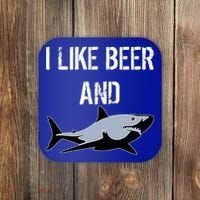 I Like Beer And Sharks Coaster thumb 0