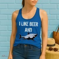 I Like Beer And Sharks Women's Tank Top thumb 2