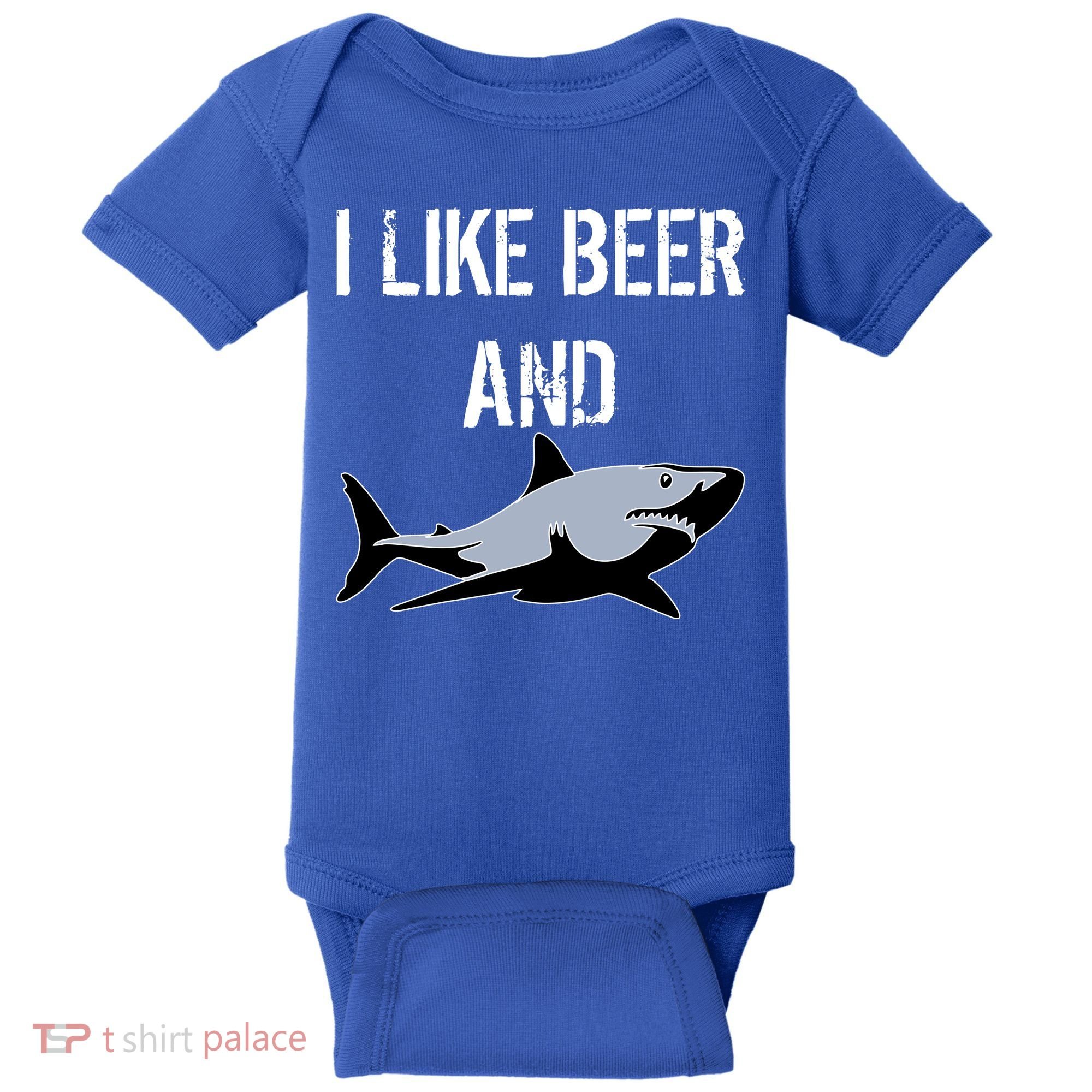 I Like Beer And Sharks Baby Bodysuit