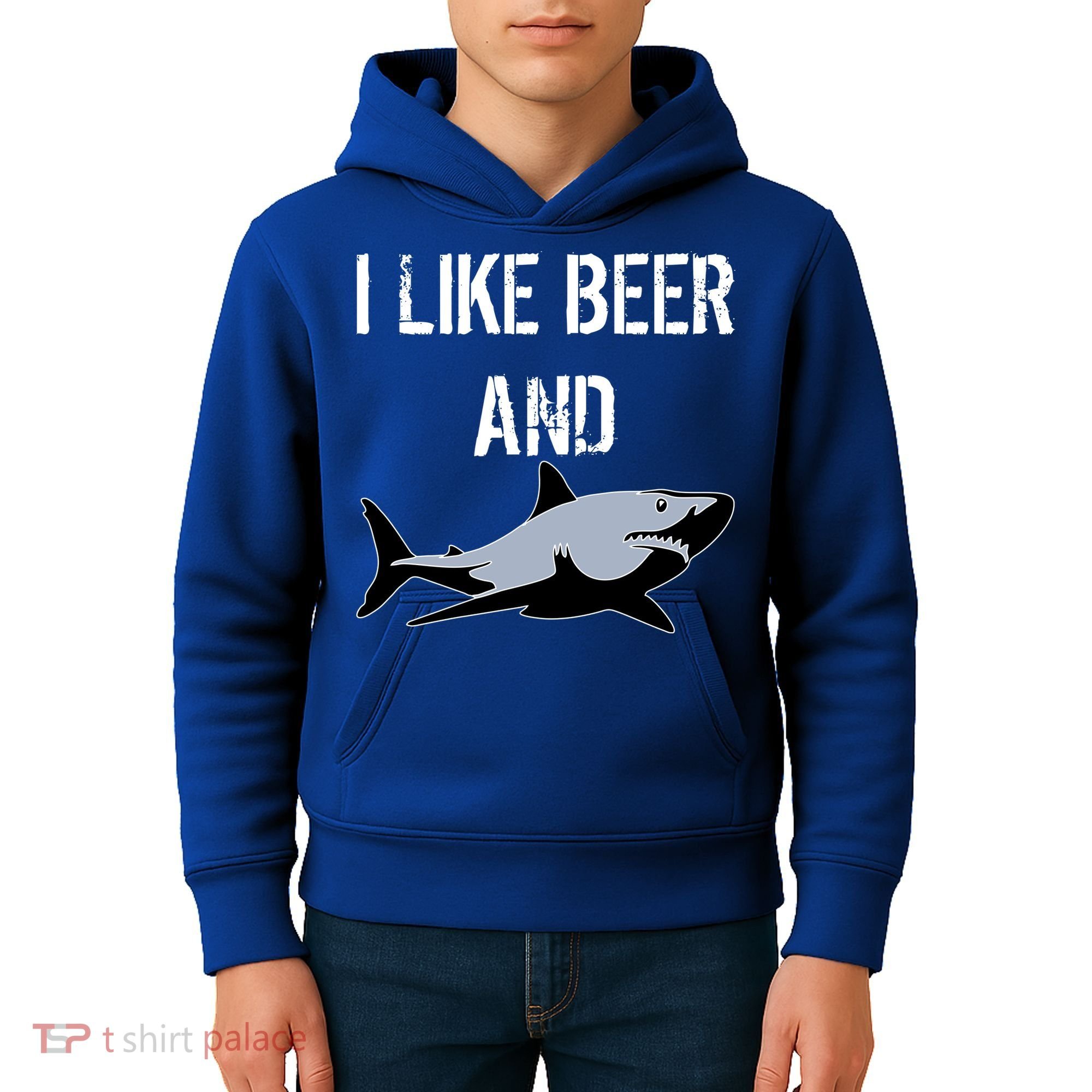 I Like Beer And Sharks Kids Hoodie