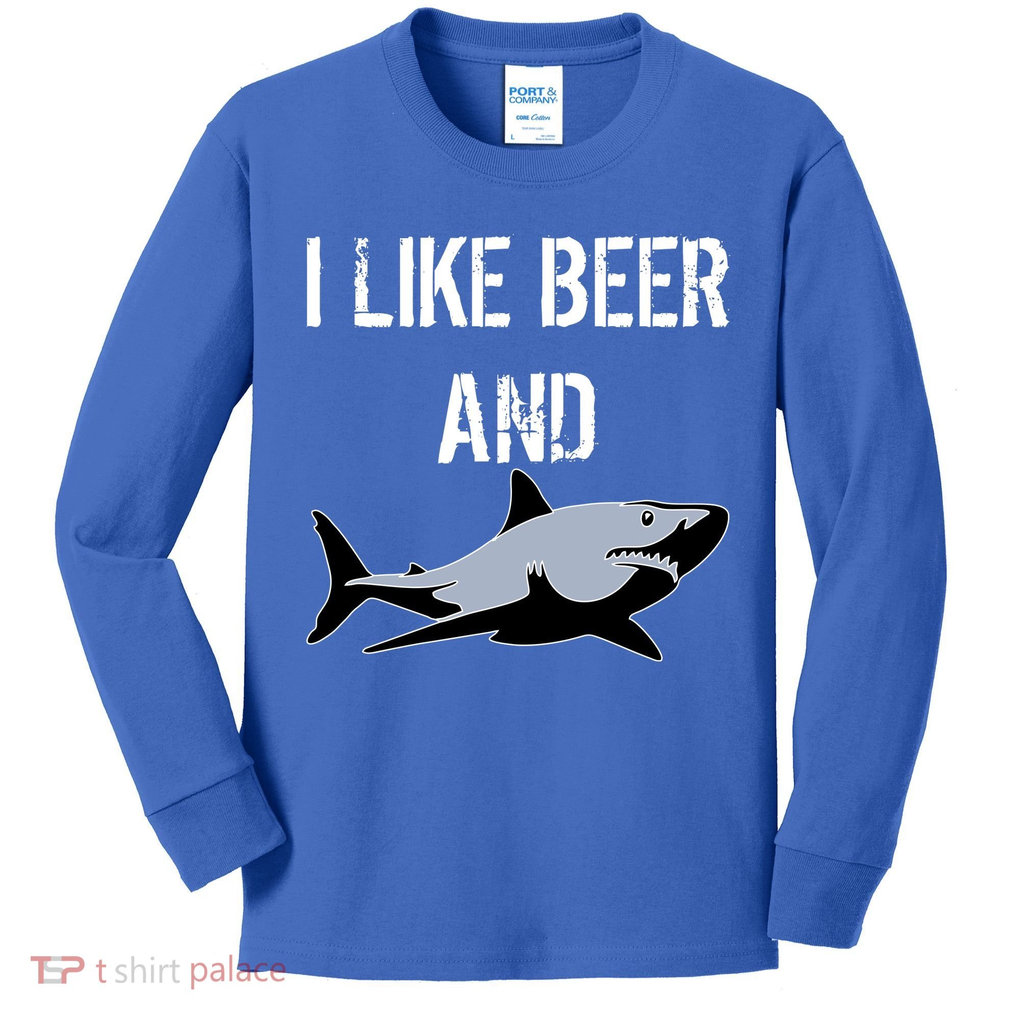 I Like Beer And Sharks Kids Long Sleeve Shirt