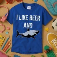 I Like Beer And Sharks Kids T-Shirt thumb 3