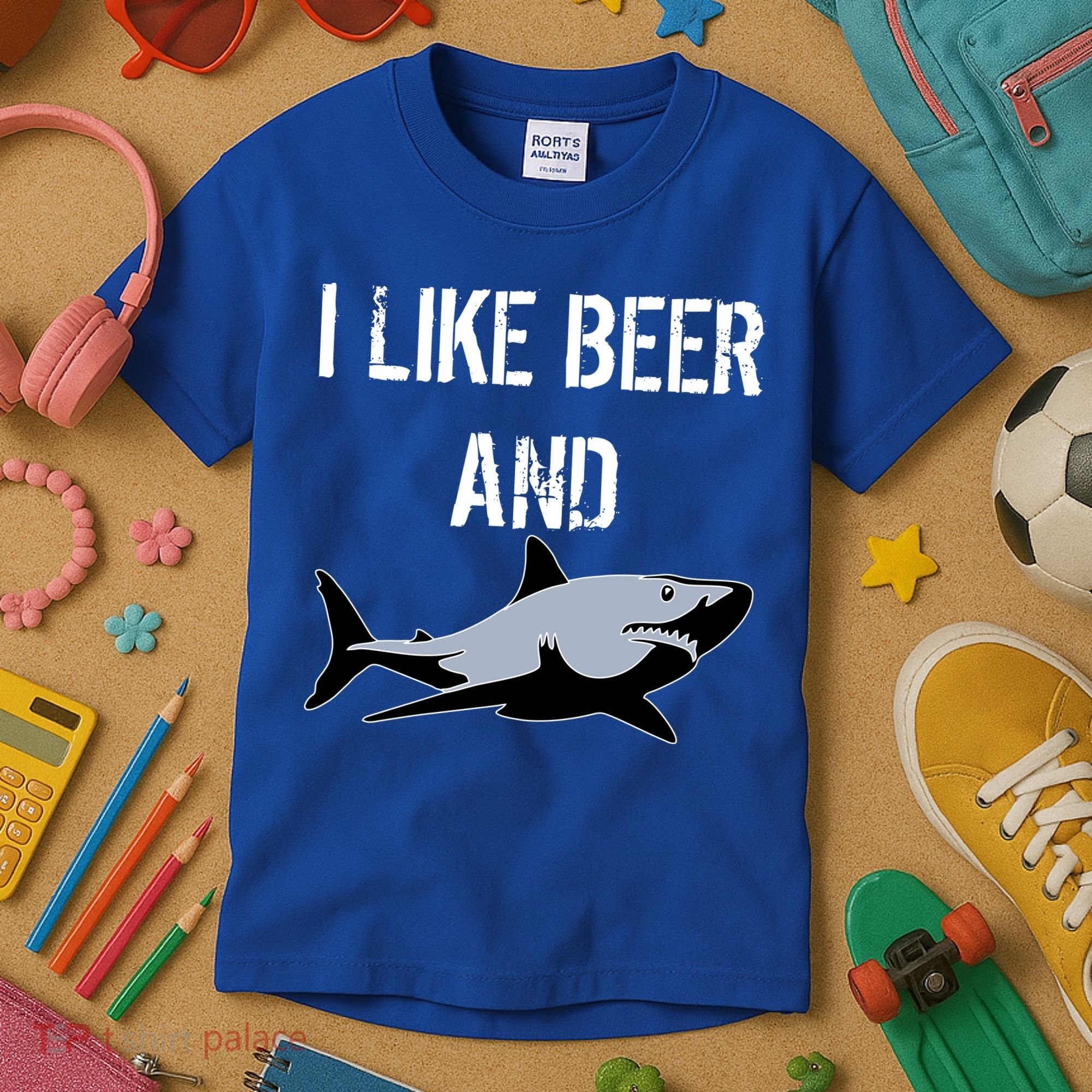 I Like Beer And Sharks Kids T-Shirt