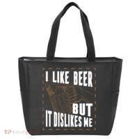 I Like Beer But It Dislikes Me Tote Bag thumb 0