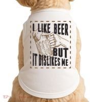I Like Beer But It Dislikes Me Doggie Tank thumb 0