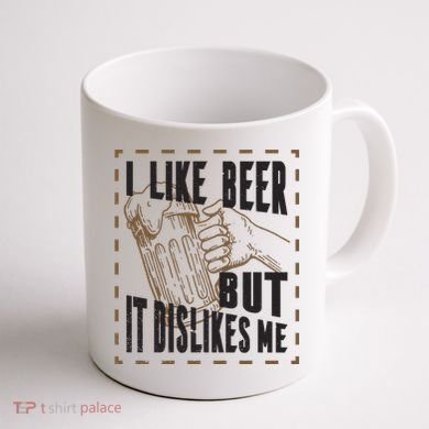 I Like Beer But It Dislikes Me Coffee Mug back