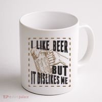 I Like Beer But It Dislikes Me Coffee Mug thumb 1