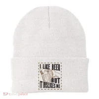 I Like Beer But It Dislikes Me Beanie thumb 0