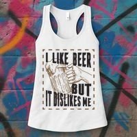 I Like Beer But It Dislikes Me Women's Tank Top thumb 3