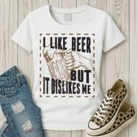 I Like Beer But It Dislikes Me Women's T-Shirt thumb 3