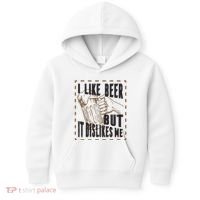 I Like Beer But It Dislikes Me Kids Hoodie thumb 0