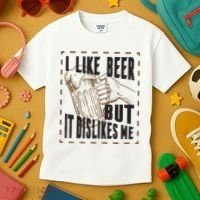 I Like Beer But It Dislikes Me Kids T-Shirt thumb 3