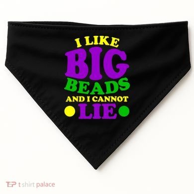 I Like Big Beads and I Cannot Lie Mardi Gras USA-Made Doggie Bandana