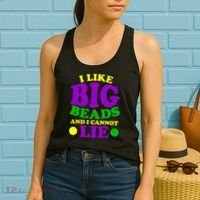 I Like Big Beads and I Cannot Lie Mardi Gras Women's Tank Top thumb 2