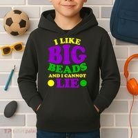 I Like Big Beads and I Cannot Lie Mardi Gras Kids Hoodie thumb 2