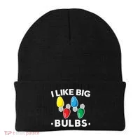 I Like Big Bulbs Funny Christmas Lights Beanie thumb 0