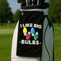 I Like Big Bulbs Funny Christmas Lights Golf Towel thumb 2