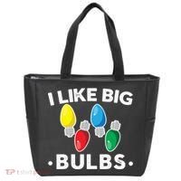 I Like Big Bulbs Funny Christmas Lights Tote Bag thumb 0