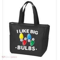 I Like Big Bulbs Funny Christmas Lights Tote Bag thumb 3