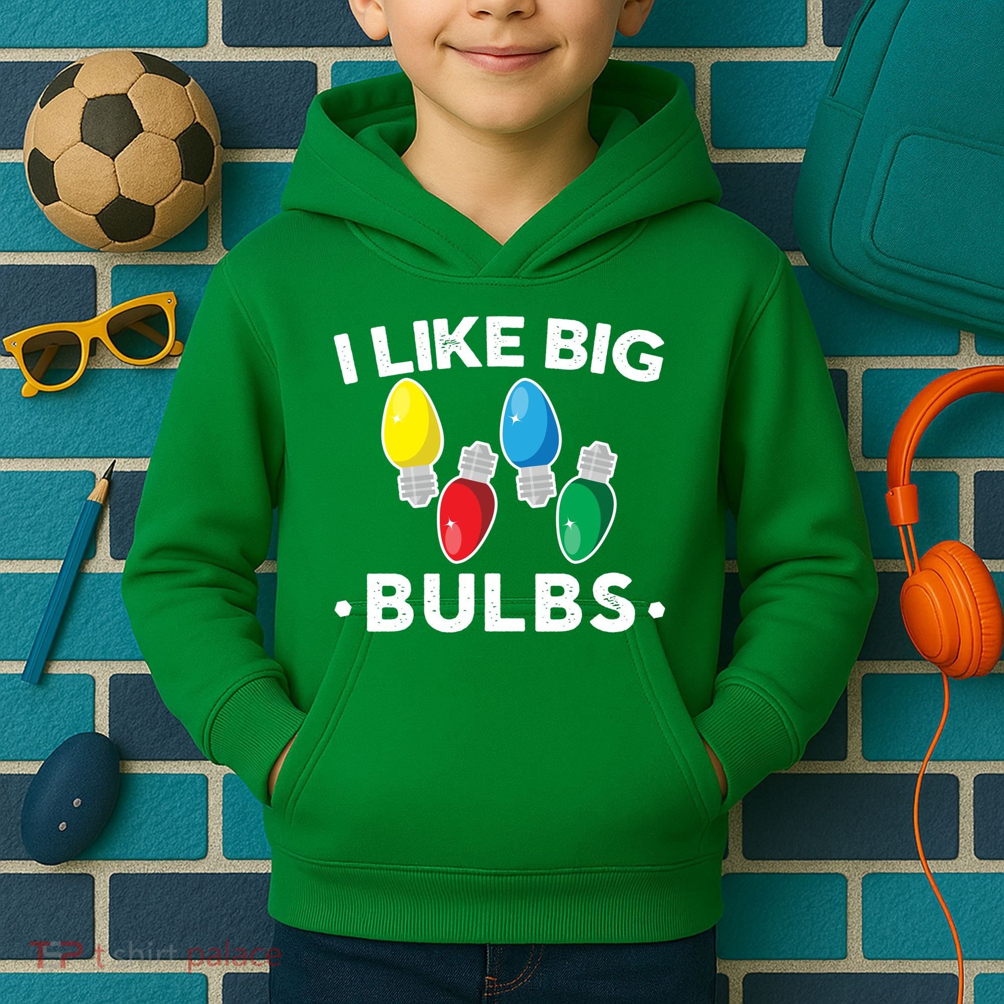 I Like Big Bulbs Funny Christmas Lights Kids Hoodie