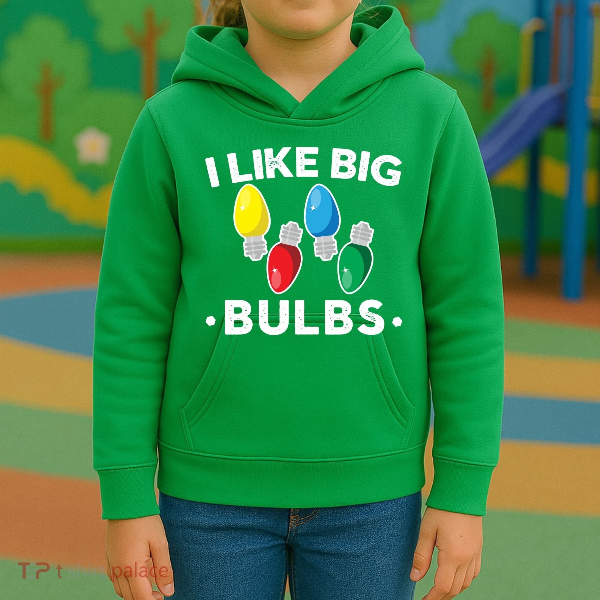 I Like Big Bulbs Funny Christmas Lights Kids Hoodie