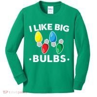 I Like Big Bulbs Funny Christmas Lights Kids Long Sleeve Shirt thumb 0