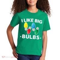 I Like Big Bulbs Funny Christmas Lights Kids T-Shirt thumb 2