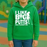 I Like Big Putts And I Cannot Lie Golf Kids Hoodie thumb 3