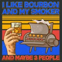 I Like Bourbon My Smoker And Maybe 3 People Kids Sweatshirt thumb 2