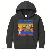 I Like Bourbon My Smoker And Maybe 3 People Kids Hoodie thumb 0