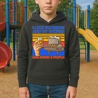 I Like Bourbon My Smoker And Maybe 3 People Kids Hoodie thumb 2