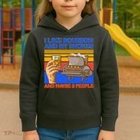 I Like Bourbon My Smoker And Maybe 3 People Kids Hoodie thumb 3