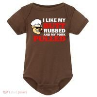 I Like Butt Rubbed And My Pork Pulled Baby Bodysuit thumb 0