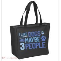 I Like Dogs And Maybe 3 People Tote Bag thumb 2