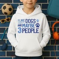 I Like Dogs And Maybe 3 People Kids Hoodie thumb 2