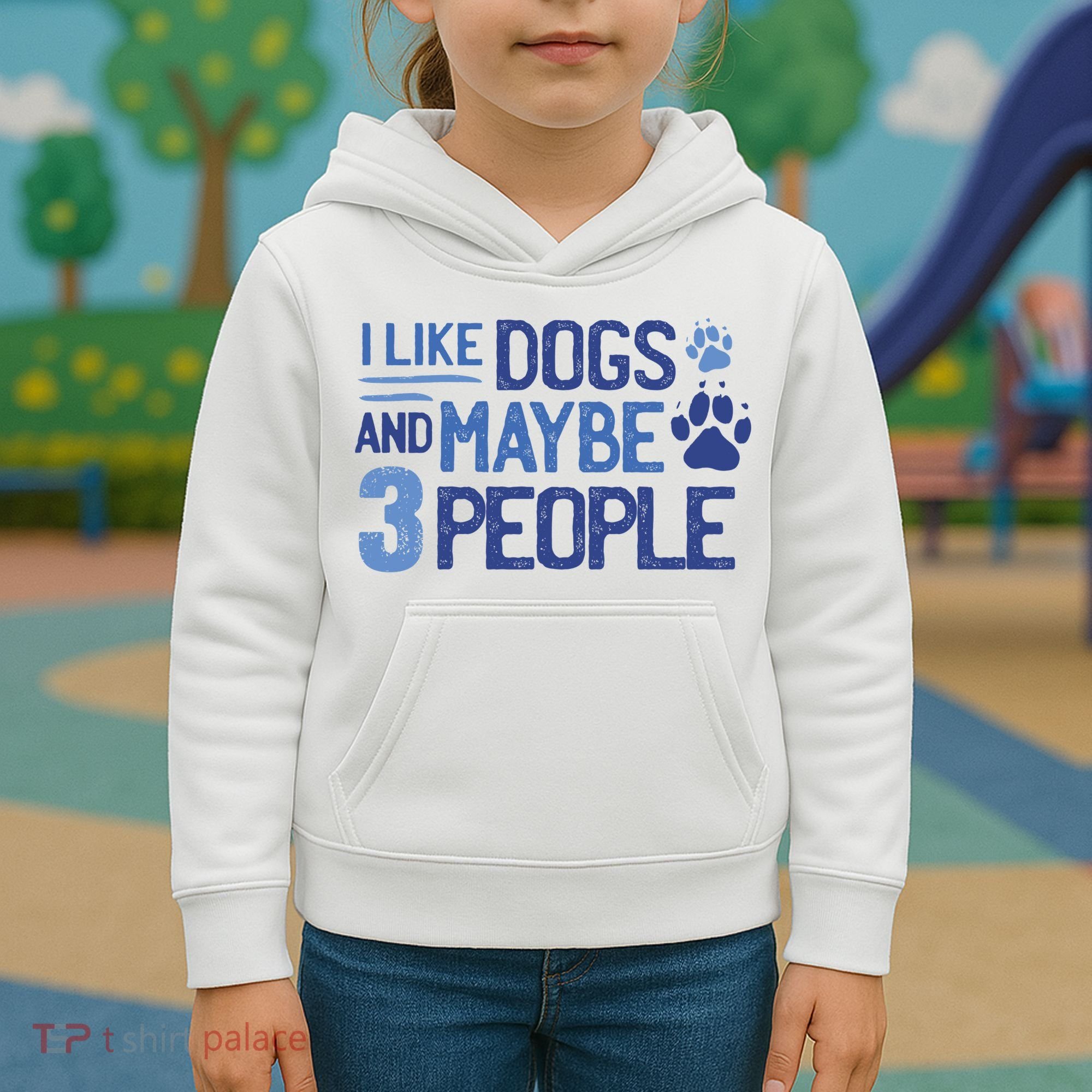 I Like Dogs And Maybe 3 People Kids Hoodie
