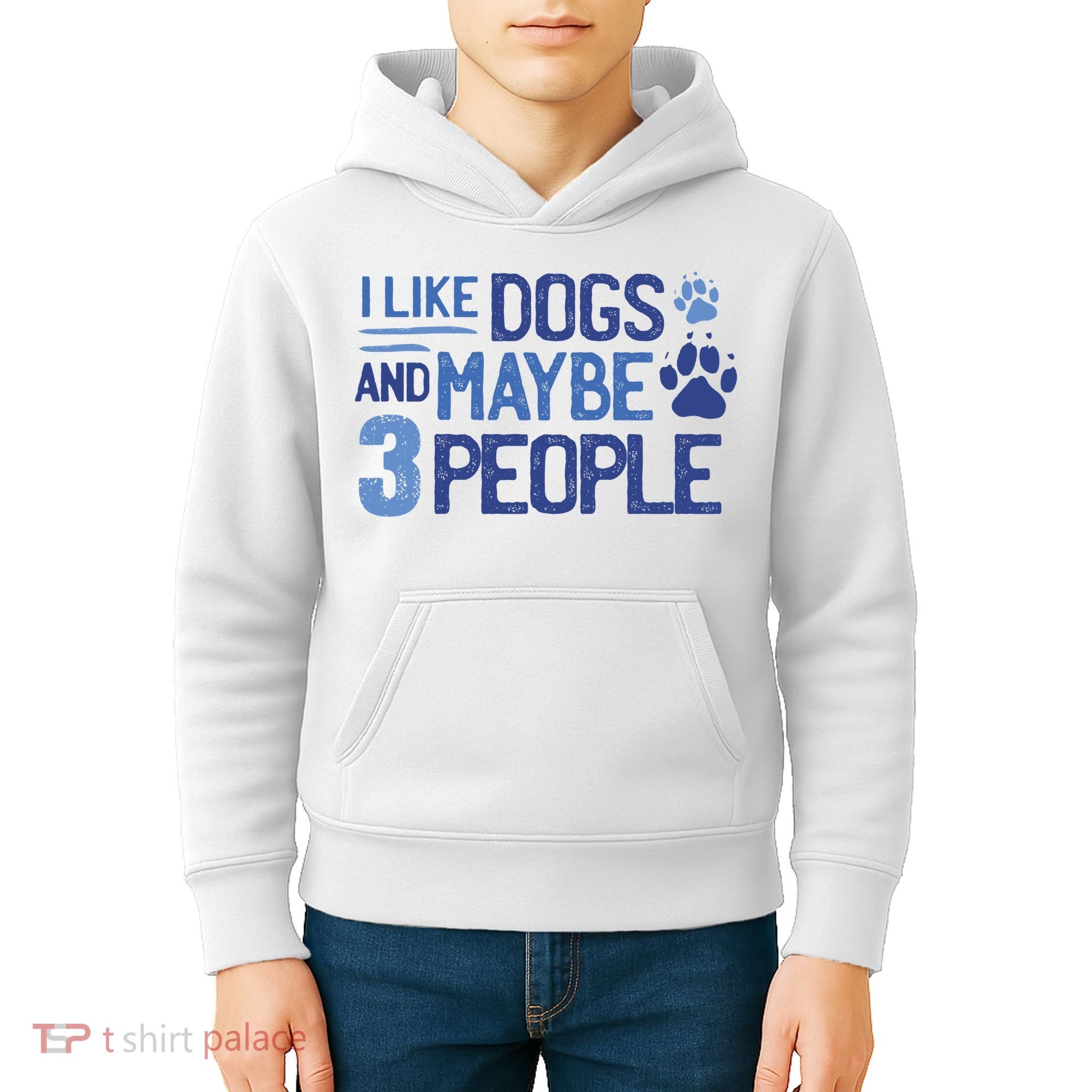 I Like Dogs And Maybe 3 People Kids Hoodie