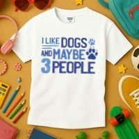 I Like Dogs And Maybe 3 People Kids T-Shirt thumb 3