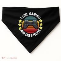 I Like Gaming And Like 3 People USA-Made Doggie Bandana thumb 0