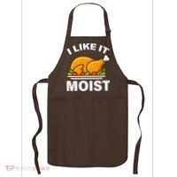 I Like It Moist Funny Turkey Thanksgiving Dinner Apron thumb 0