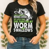 I Like It When She Bends Over Fishing Bait Women's T-Shirt thumb 2