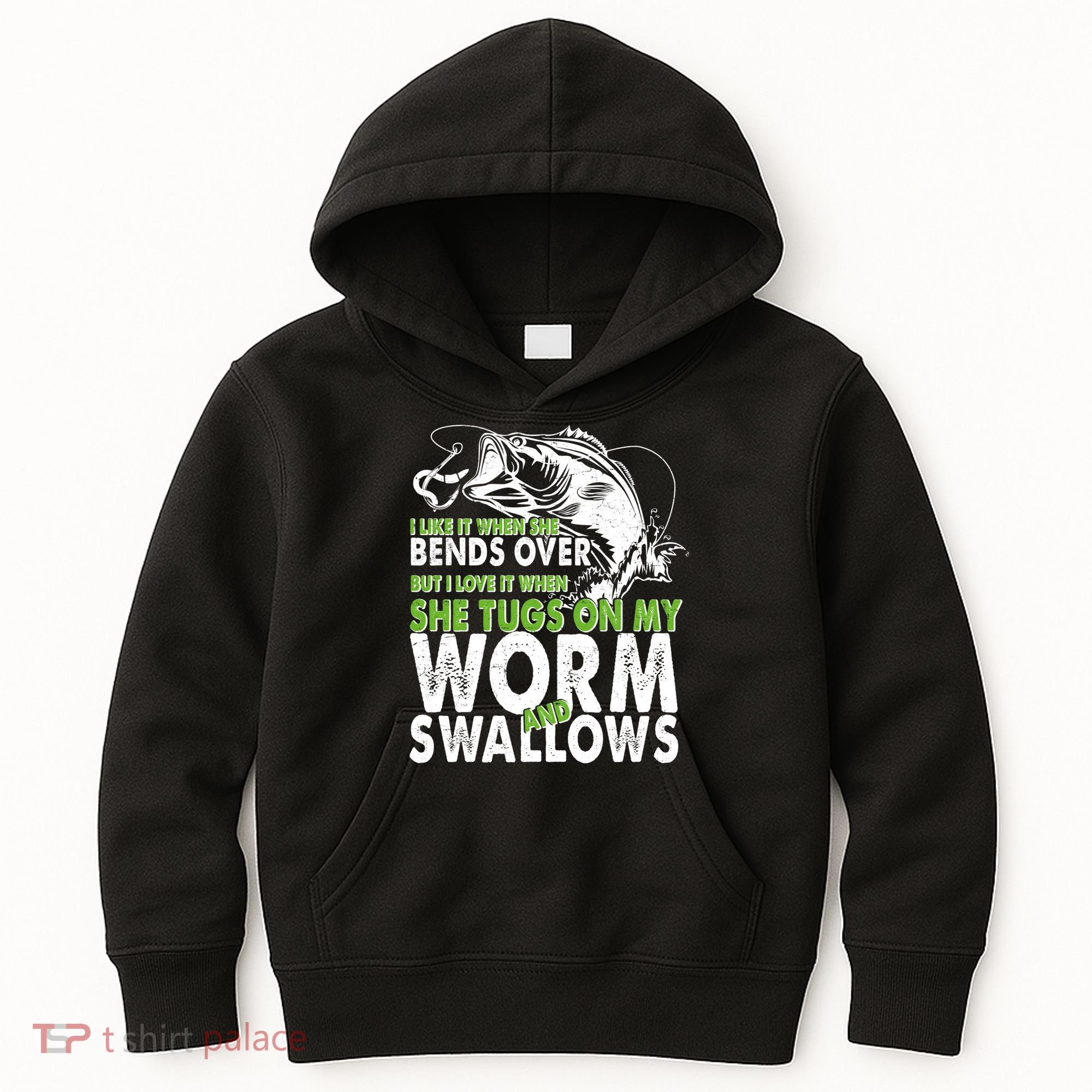 I Like It When She Bends Over Fishing Bait Kids Hoodie