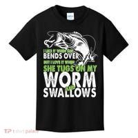 I Like It When She Bends Over Fishing Bait Kids T-Shirt thumb 0